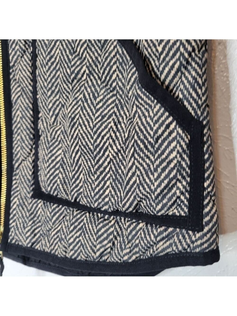 J. Crew Herringbone Zip Up Quilted Classic Vest Women's Size XSmall - Picture 6 of 16